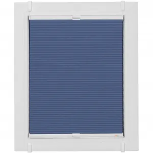Плиссированные жалюзи Sunlines «Start-up Style Honeycomb», затемняющие, энергосберегающие, без сверления, с креплением, с креплением с помощью зажима Simply-Fix, сотовые плиссированные жалюзи, цвет dunkelblau/weiß + weiß