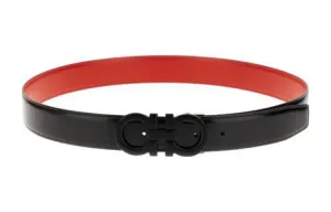 Реверсивный кожаный ремень Gancini Ferragamo, черный