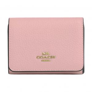 COACH Миниатюрный женский кошелек из лакированного полотна золотисто-розовый, Gold & Pink
