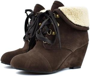 Женские ботильоны на высоком каблуке с платформой Bellirala, шнуровка, осенне-зимняя обувь, Brown