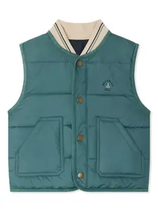 Длинный пуховик Bonpoint, зеленый