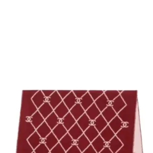 CHANEL Шерстяной вязаный шарф Women's Burgundy/Light Pink