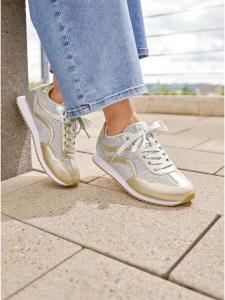 Heine Кроссовки белого и золотого цвета