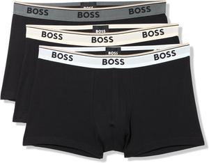 BOSS мужские трусы 3 шт, разноцветные, с крупным логотипом, Black Licorice