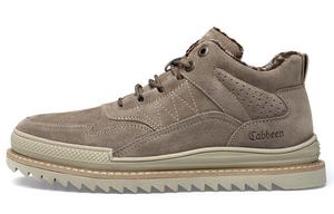 Удобные теплые короткие зимние ботинки до середины голени для осенних путешествий, мужские, цвета умбры, в стиле бойфренда Cabbeen, Khaki