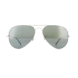 Солнцезащитные очки авиатор 3025 w3277 серые зеркальные Ray-Ban, серебряный