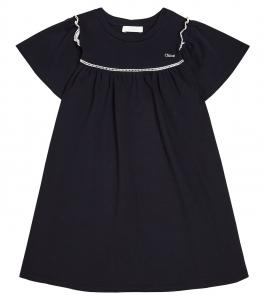Хлопковое платье Chloé Kids, синий