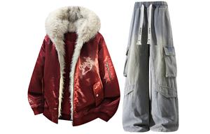 Толстовка Casual Sportswear утепленная с флисовой подкладкой X1617, красный mountain hawk jacket+желтый mud jeans