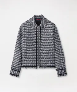 Изящная твидовая куртка на молнии Loveless, цвет Saxe Blue