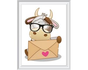 Коллекция D`Art, алмазная мозаика, буквы коровы, 12х17 см Collection D`Art