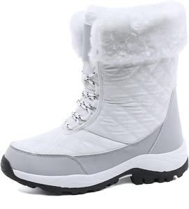 Женские зимние ботинки, снегоступы, утепленные мехом, водонепроницаемые для активного отдыха на улице с противоскользящей подошвой, теплые уютные ботинки для холодной погоды и путешествий Qacksv, White