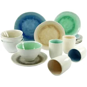Комбинированный сервиз CreaTable "Водолей", (набор, 16 предметов), специальная глазурь, вид ручной работы, цвет Mehrfarbig