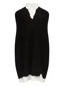 Трикотажное платье мини с бахромой Mm6 Maison Margiela, черный