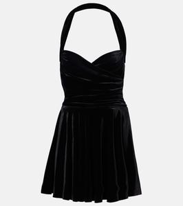 Бархатное платье-бюстье Cayla со сборками Norma Kamali, черный