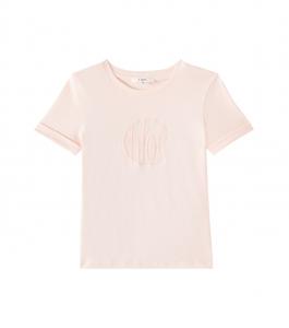 Футболка из хлопкового джерси с вышитым логотипом Chloé Kids, Petal Pink