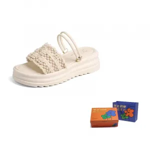 WOXXXN Слайдеры женские черные экрю, цвет Ecru