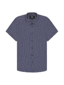 Le Temps Des Cerises Рубашка на пуговицах 'LETOV' комфортного кроя в синем цвете