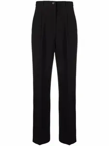 Брюки строгого кроя со складками Tory Burch, черный
