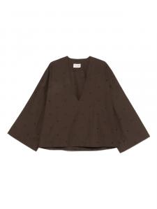 Блузка Attico с v-образным вырезом The Attico, коричневый