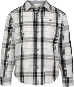 Рубашка Calvin Klein Legacy для мальчиков с длинным рукавом и застежкой на пуговицы, White Plaid