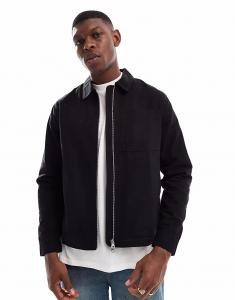 Куртка New Look из твила на молнии черного цвета