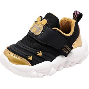 Нескользящие износостойкие низкие детские кроссовки для повседневной жизни BOBDOG, черный/золотой