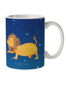 Детская кружка со знаком зодиака Лев, без надписей, звездное небо голубое Mr. & Mrs. Panda