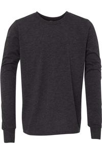 BELLA + CANVAS Молодежная футболка с длинным рукавом из трикотажа, черный