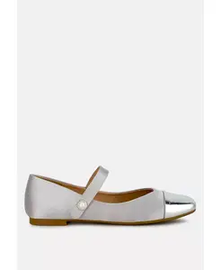 Туфли Мэри Джейн из твида Albi Patent Toe Cap Female London Rag, серебро