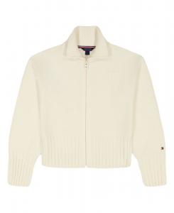 Свитер с длинными рукавами и косами в полоску для девочек 7-16 лет Tommy Hilfiger, Ivory