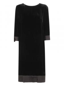 Платье из бархата с рукавами три четверти Bianco Levrin, черный