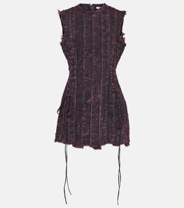 Мини-платье со вставками из денима Acne Studios, черный