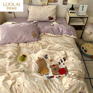 LUOLAI HOME Комплект постельного белья 1,8 м, 4 предмета: пододеяльник 200x230 см, простыня