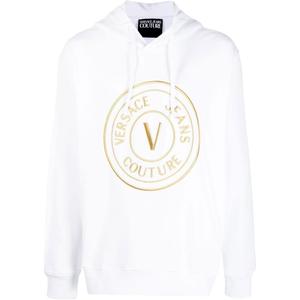 Хлопковая толстовка с логотипом VERSACE JEANS COUTURE, белый