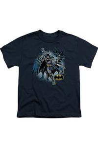 Футболка с коротким рукавом для подростков с коллажем Бэтмена из Лиги справедливости Америки Gildan, темно-синий