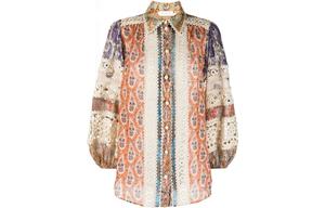 Пайсли с принтом блузка с буфами Zimmermann, Мультиколор