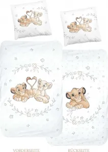 Комплект постельного белья Король Лев 135x200 + 80x80 см, 100% хлопок, перкаль, детское постельное белье Симба и Нала Disney König der Löwen