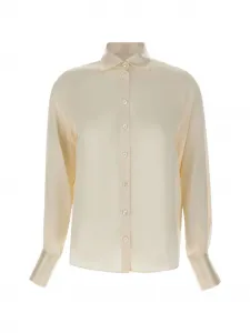 Шелковая рубашка на пуговицах Eleventy, бежевый
