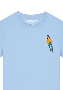 Футболка с принтом AUF FAHRRAD watapparel, светло-голубой