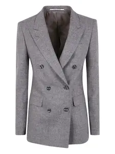 Двубортный пиджак с узором в елочку Tagliatore, серый