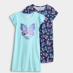 Детские платья для девочек 4-12 лет, 2 шт Cuddl Duds, Blue Butterfly
