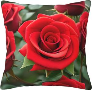 CarXs Подушка с двусторонним принтом красные розы Red Rose Flowers