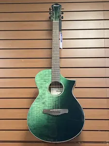 Акустико-электрогитара Ibanez AEWC32FM Thinline в цвете Dark Green Sunset Burst