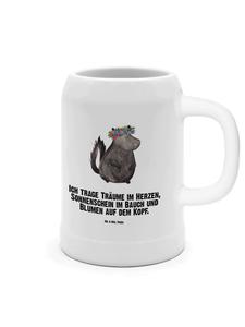 Пивная кружка "Скунс" с надписью на белом фоне Mr. & Mrs. Panda