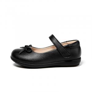 Нескользящие и износостойкие легкие детские кожаные туфли для детей Snoffy, черный