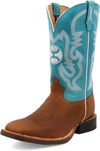 Ботинки Twisted X Men's 12 WS Toe Hooey - Западные с запряжкой, 12\" Hooey Boot Gingerbread & Turquoise
