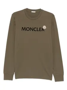 Футболка из хлопкового джерси с длинными рукавами Moncler, коричневый