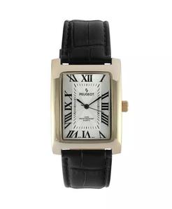 Мужские часы 43x30 мм, черные винтажные часы с кожаным ремешком типа Tank Peugeot, черный