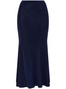Юбка миди металлик Self-Portrait, синий