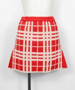 Вязаная юбка в клетку случайного рисунка Archivio, цвет Red(320)